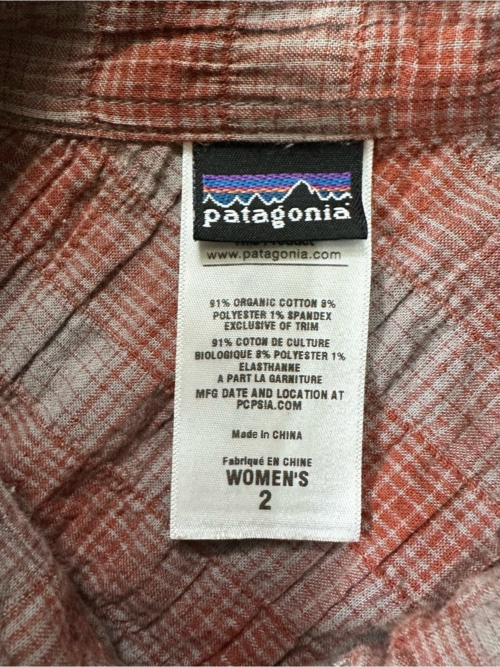 Patagonia Plaid Cotton Button Down Collared Long Sleeve Shirt Size 2 - Picture 6 of 10